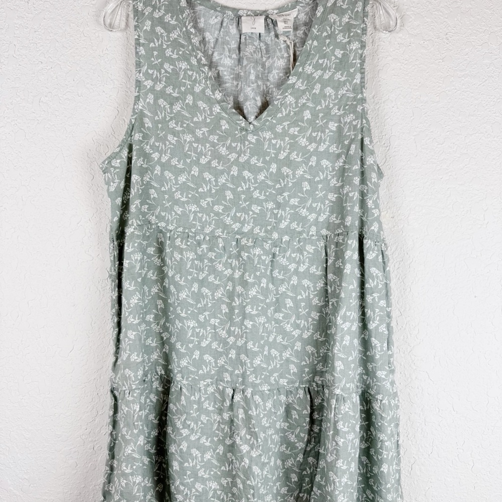 NWT Joie Sage Floral 100% Linen Cottagecore Mini Dress